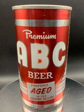 Vintage Beer Can ABC Premium Beer Extra Dry Empty Steel Red Can Florida Stamp